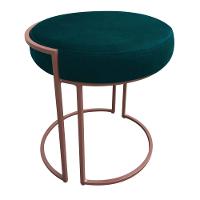 Kit 02 Puffs Love Suede Base Cobre Azul Pavão - 3