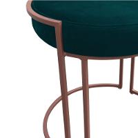 Kit 02 Puffs Love Suede Base Cobre Azul Pavão - 6