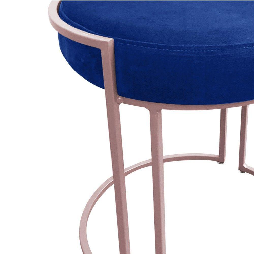 Kit 02 Puffs Love Suede Base Rosê Azul Royal - 6