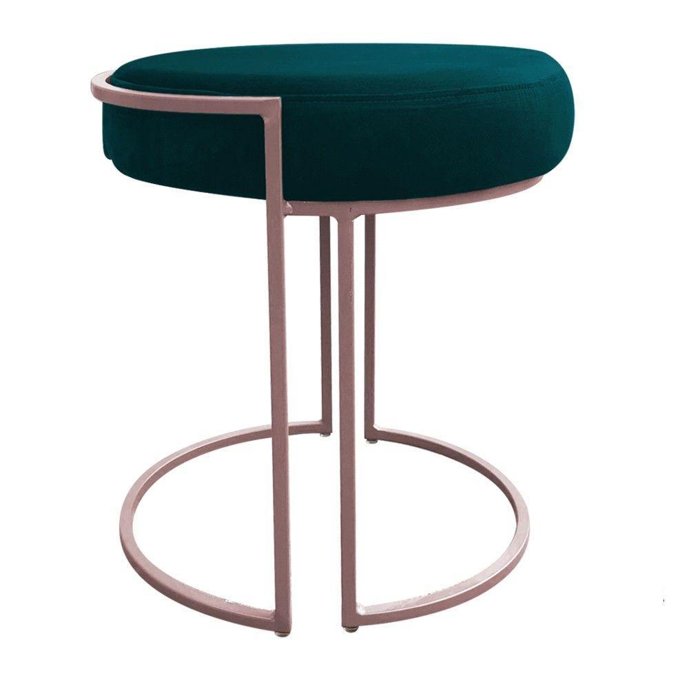 Kit 02 Puffs Love Suede Base Rosê Azul Pavão - 2