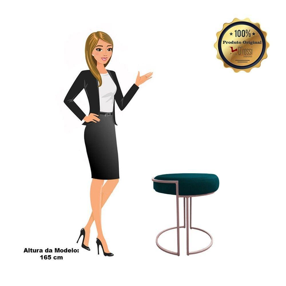 Kit 02 Puffs Love Suede Base Rosê Azul Pavão - 7