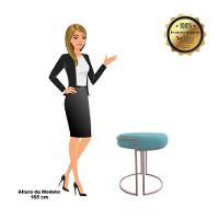 Kit 02 Puff Love Suede Base Rosê Azul Turquesa - 5