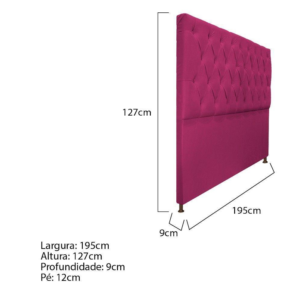 Cabeceira Sofia 195 Cm King Size Suede Pink - Doce Sonho Móveis - 4