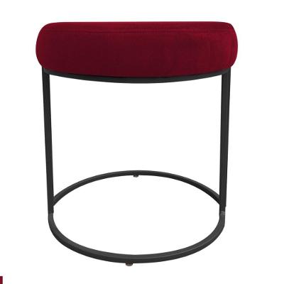 Kit 02 Puff Love Suede Base Preto Vermelho