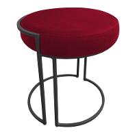 Kit 02 Puff Love Suede Base Preto Vermelho