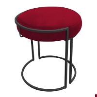 Kit 02 Puff Love Suede Base Preto Vermelho - 8