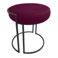 Kit 02 Puff Love Suede Base Preto Vinho - 5