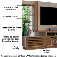 Estante Home Tv 60 Polegadas 200 Cm Frizz Plus Madetec Fend Naturale - 5