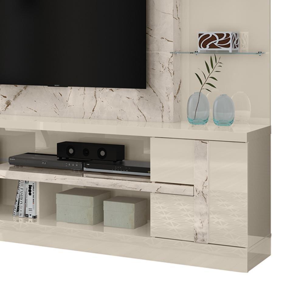Estante Home Tv 55 Polegadas 2 Portas 181 Cm Alan Madetec Calacata Off White - 4