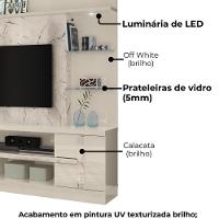 Estante Home Tv 55 Polegadas 2 Portas 181 Cm Alan Madetec Calacata Off White - 5