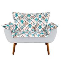 Kit 01 Namoradeira 02 Poltronas 02 Puffs Estampado Pés Palito - 7