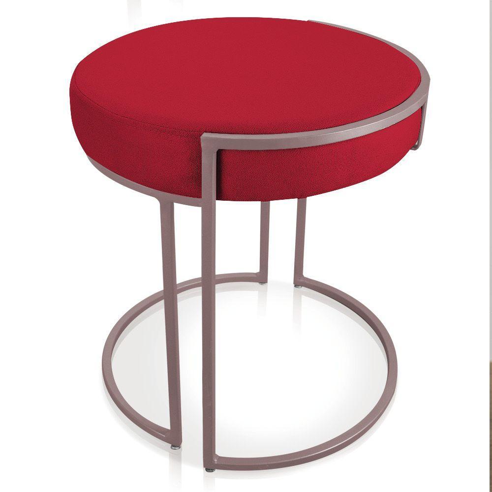 Kit 4 Puffs Love Suede Base Rose Vermelho - 2