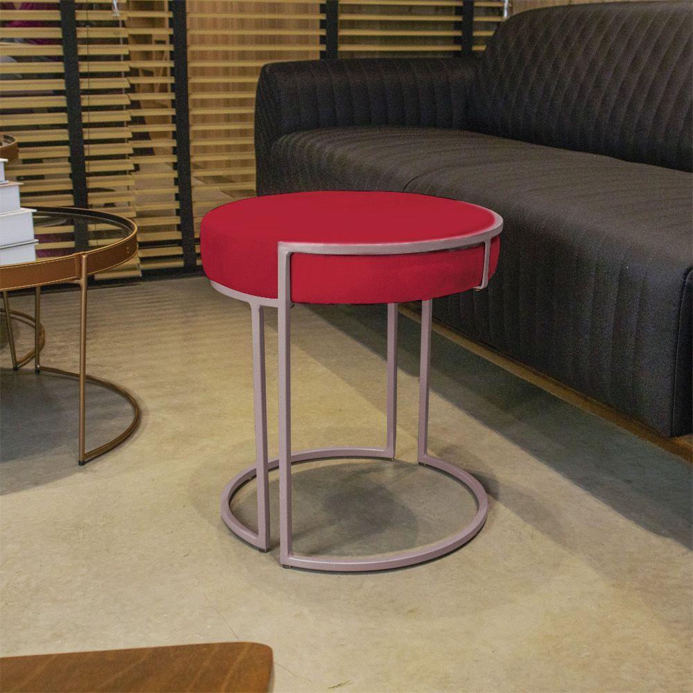 Kit 4 Puffs Love Suede Base Rose Vermelho - 10