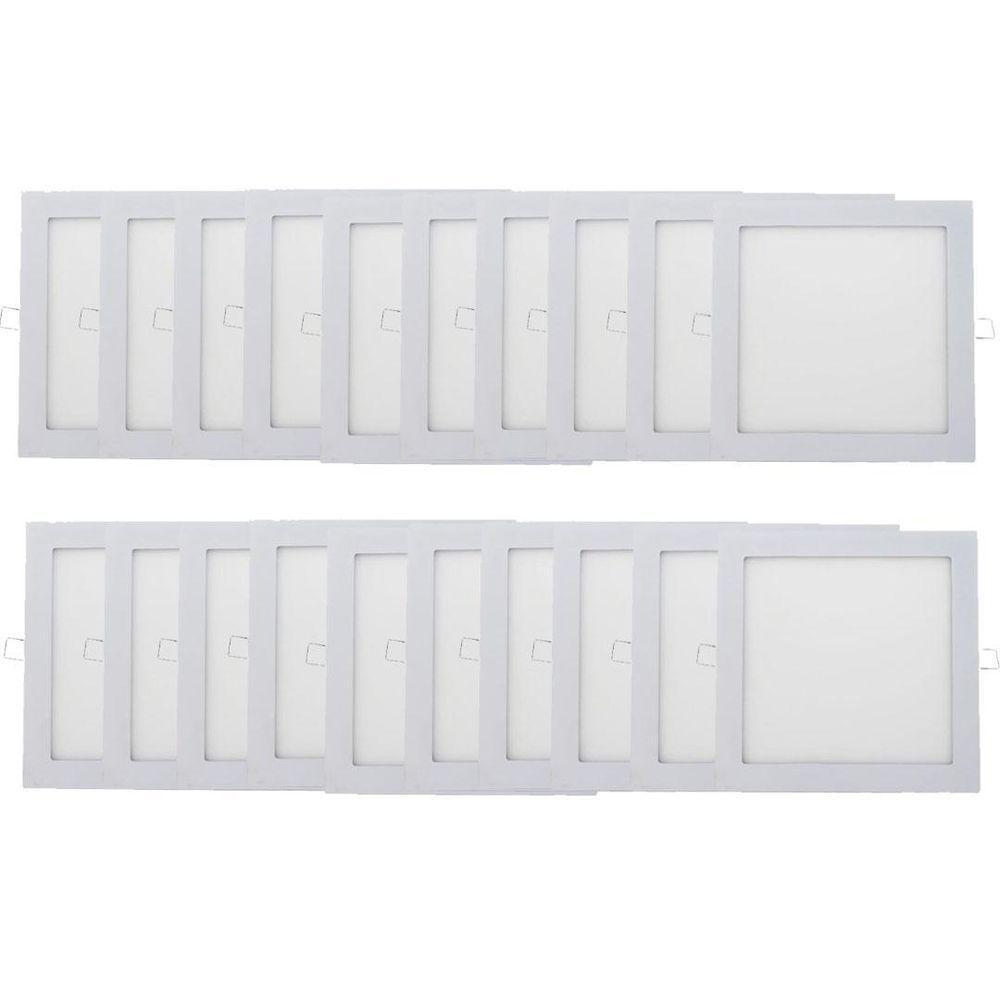 Kit 20 Plafon Painel Led Luminária Downlight 18w Embutir - 1
