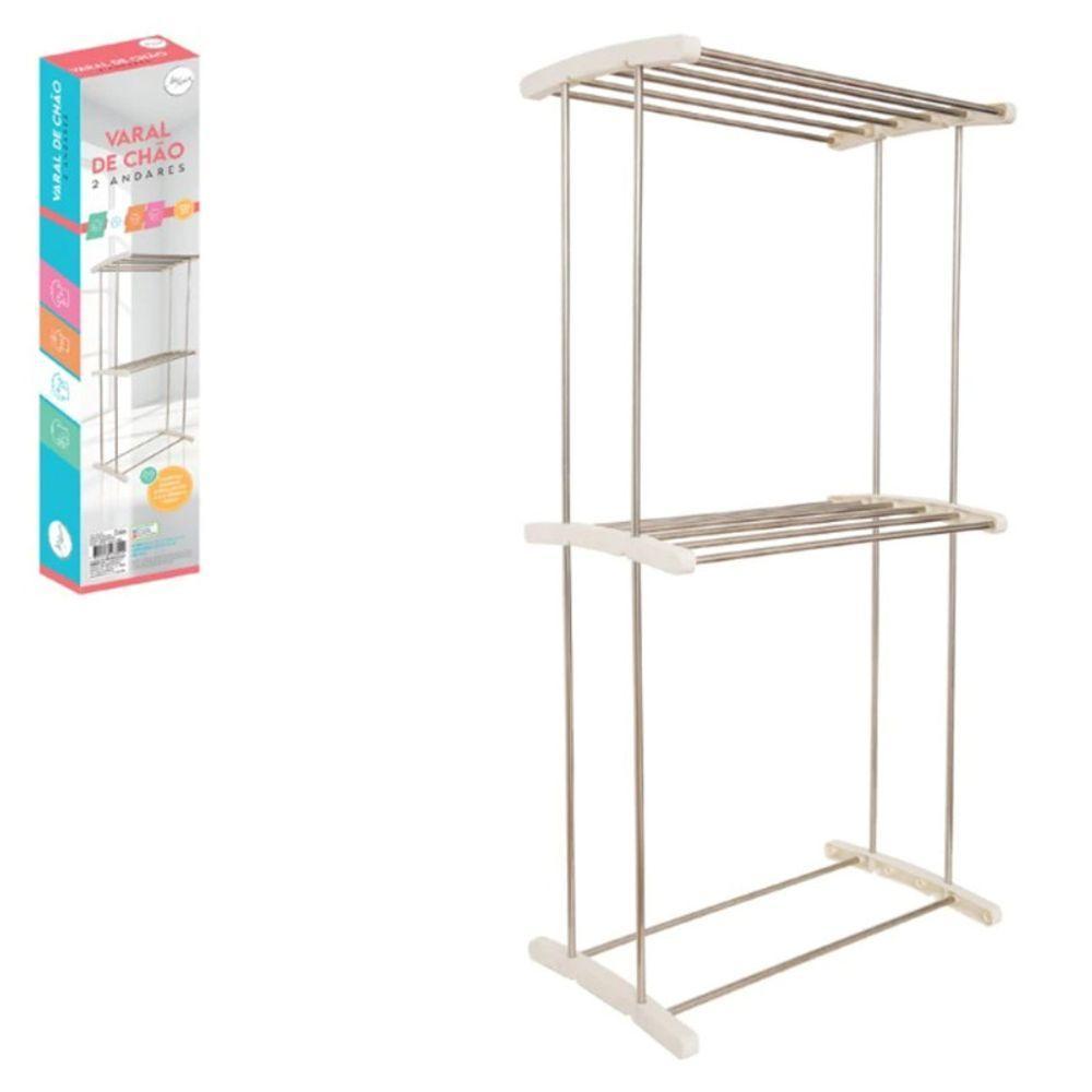 Varal De Chão Roupas Dobrável 2 Andares Reforçados Retrátil - 9