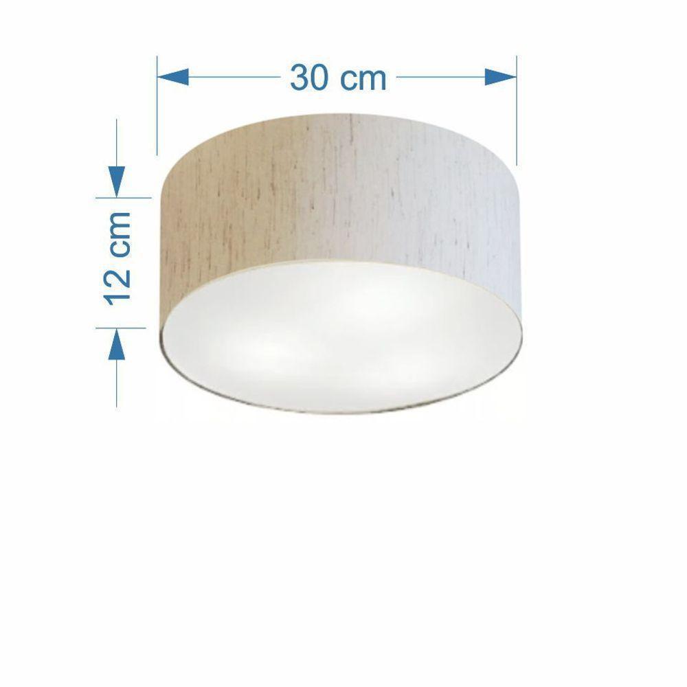 Plafon Para Sala Cilíndrico Sl-3010 Cúpula Cor Linho Bege - 2