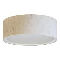 Plafon Cilíndrico Duplo Vivare Md-3037 Cúpula Em Tecido 60x25cm - Bivolt Linho Bege 127/220v - 3