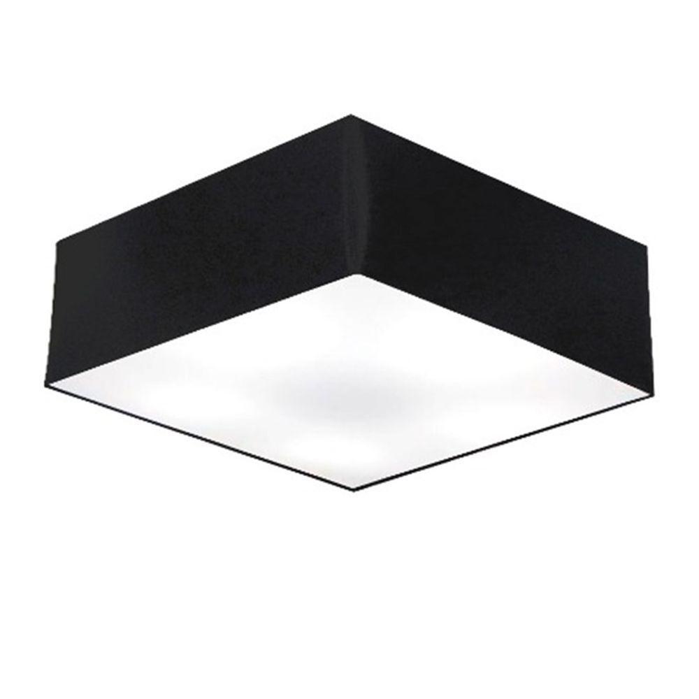Plafon Quadrado Vivare Md-3002 Cúpula Em Tecido 15/50x50cm - Bivolt Preta 127/220v - 1
