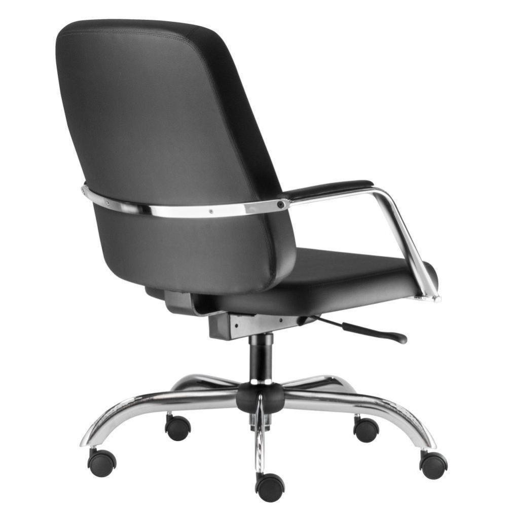 Kit 02 Cadeiras Executiva Diretor Cromado Maxxer F02 Preto - 5