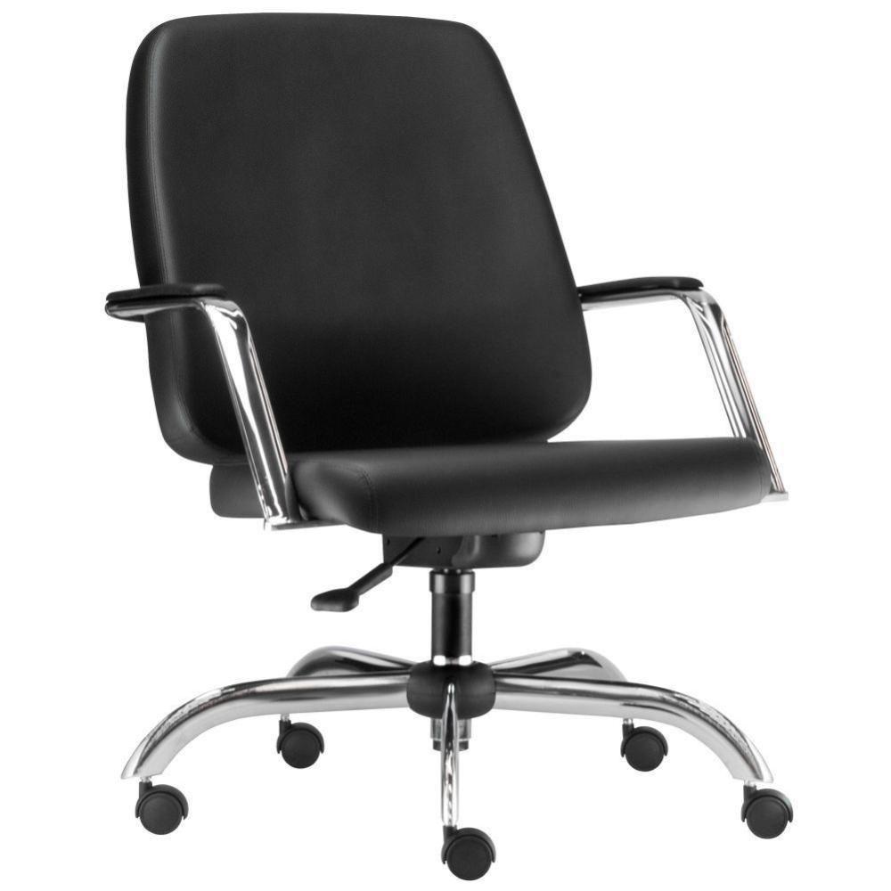 Kit 02 Cadeiras Executiva Diretor Cromado Maxxer F02 Preto - 7