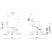 Kit 02 Cadeiras Executiva Diretor Cromado Maxxer F02 Preto - 2