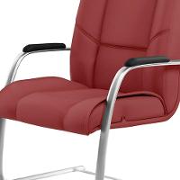 Kit 02 Cadeiras De Escritório Tecido Sintético Vermelho - 2