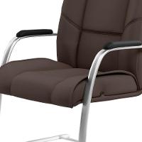 Kit 02 Cadeiras De Escritório Tecido Sintético Marrom - 2