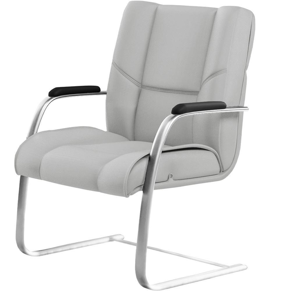 Kit Cadeira Presidente Com 2 Cadeiras Fixas Cinza - 5