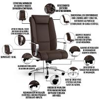 Kit Cadeira Presidente Com 2 Cadeiras Fixas Marrom - 10