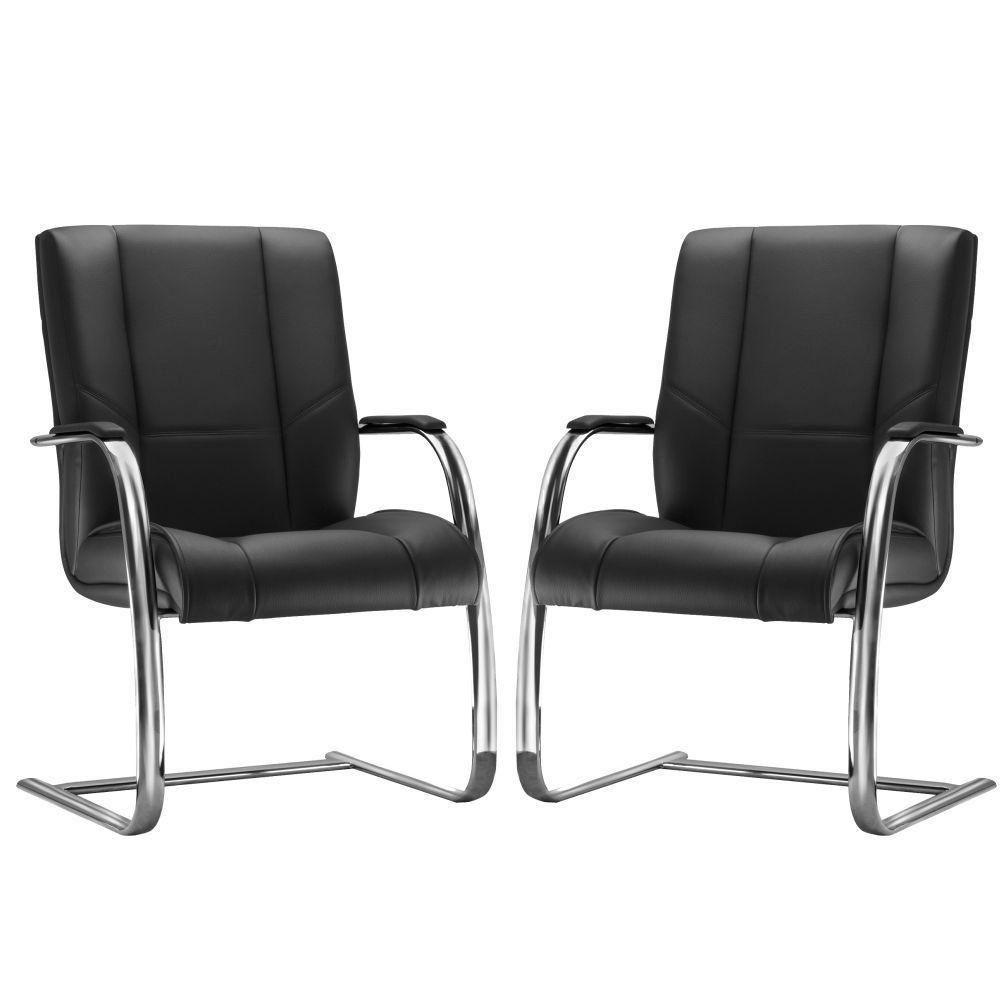 Kit 02 Cadeiras De Escritório Executiva New Onix F02 Preto - 1