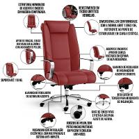 Kit Cadeira Presidente Com 2 Cadeiras Fixas Vermelho - 10