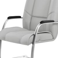 Cadeira De Escritório Fixa Executiva Tecido Sintético Cinza - 2