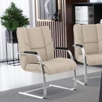 Cadeira De Escritório Fixa Executiva Tecido Sintético Areia - 6