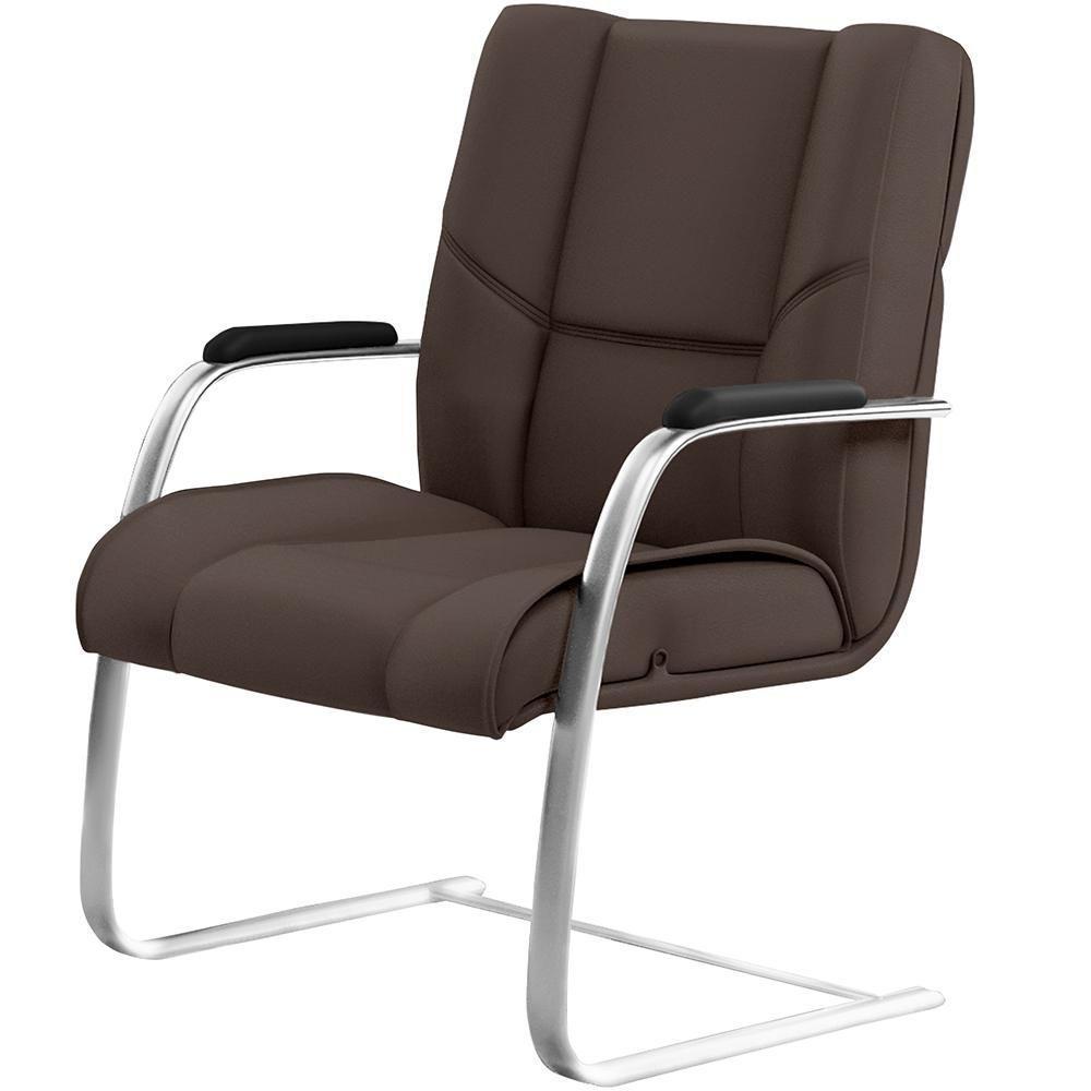 Cadeira Escritório New Onix F02 Tecido Sintético Marrom - 1