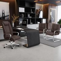 Cadeira Escritório New Onix F02 Tecido Sintético Marrom - 5