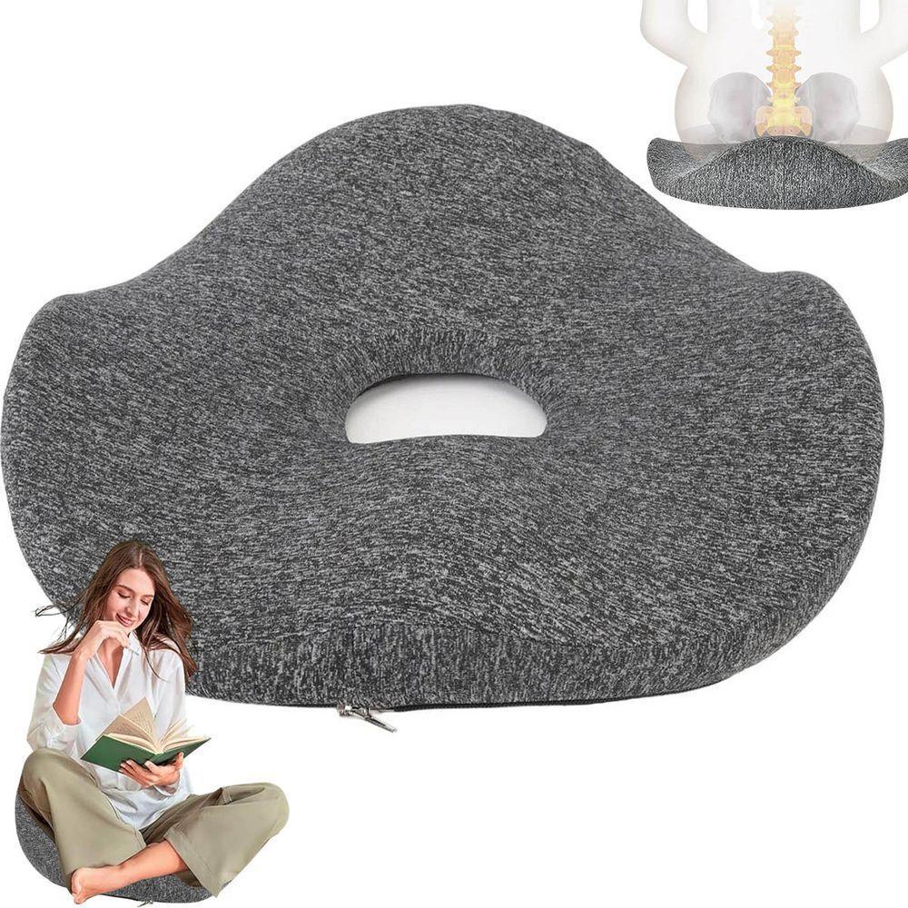 Almofada Ortopedica Ergonomica Cadeira Lombar Coccix Coluna Alivia Dores Confortavel Macio Escritorio Home Office Casa - 1