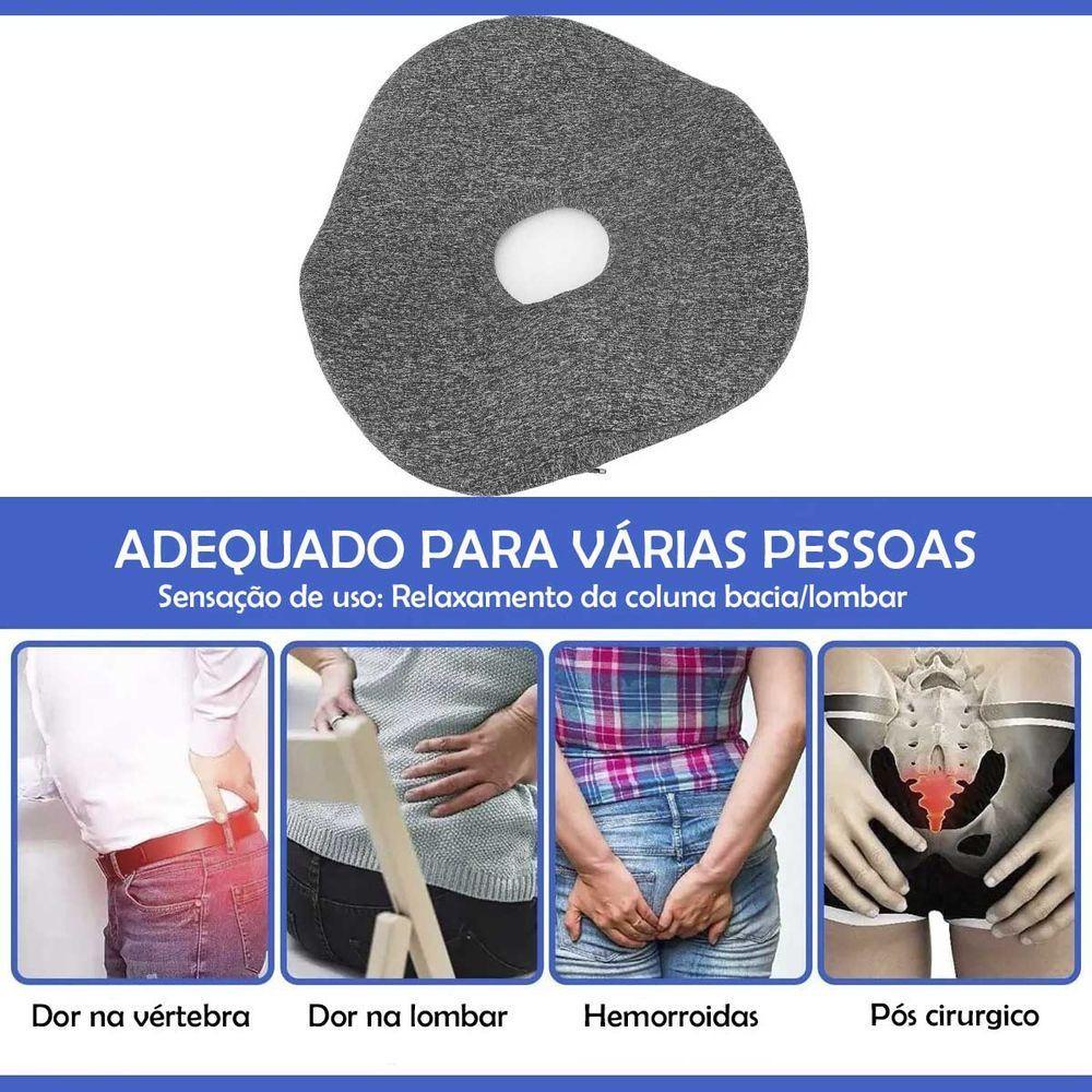 Almofada Ortopedica Ergonomica Cadeira Lombar Coccix Coluna Alivia Dores Confortavel Macio Escritorio Home Office Casa - 2
