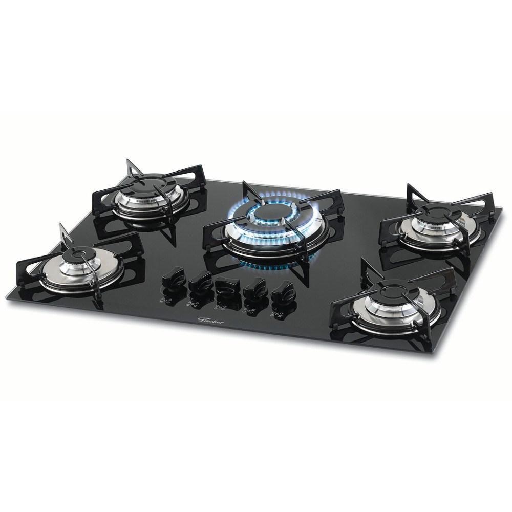 Cooktop Fischer 5 Queimadores Tripla Chama Vidro - 2