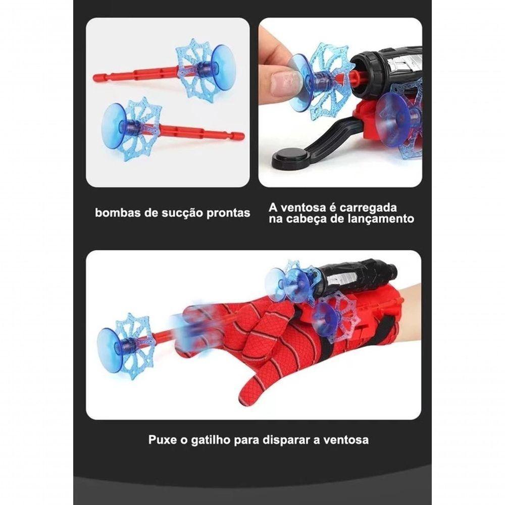Luva Homem Aranha Brinquedo Infantil Lançador E Dispara Dard - 9