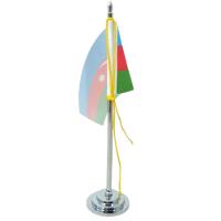 Mini Bandeira Mesa Azerbaijão Com 8cm X 5,5cm E 15cm Mastro - 2