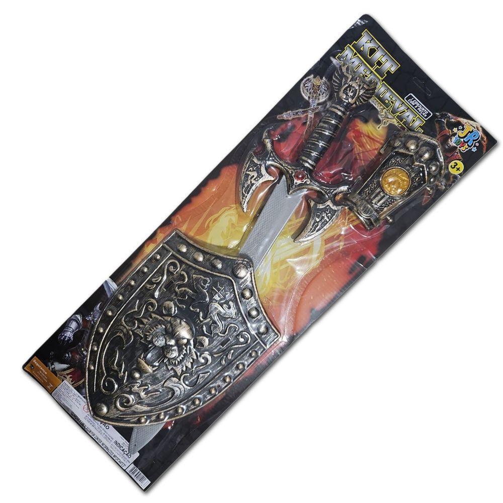 Kit Medieval Espada Manopla Escudo Leão Infantil Jr0344 - 5