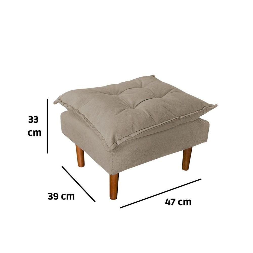 Poltrona De Amamentação Loana Com Puff Suede Bege Escuro - 5