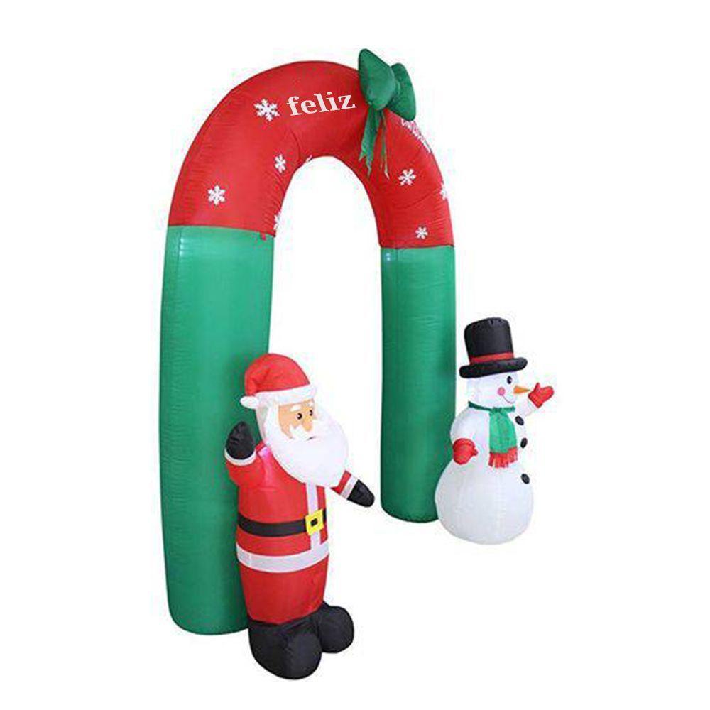 Arco Inflavel Feliz Natal Papai Noel Boneco Neve 2,40M - 2