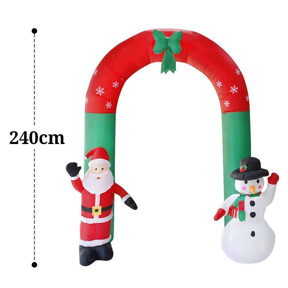 Arco Inflavel Feliz Natal Papai Noel Boneco Neve 2,40M - 4