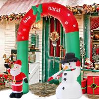 Arco Inflavel Feliz Natal Papai Noel Boneco Neve 2,40M - 1