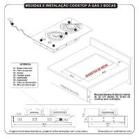 Cooktop À Gás 2 Bocas Ndl Vidro Flange Inox Preto Bivolt