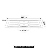 Pia De Cozinha Com Cuba E Válvula Bali 140cm Aço Inox - Ghel Plus