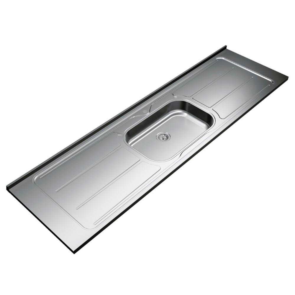 Pia De Cozinha Com Cuba E Válvula Bali 200cm Aço Inox - Ghel Plus - 7