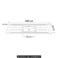 Pia De Cozinha Com Cuba E Válvula Bali 200cm Aço Inox - Ghel Plus