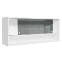 Armário Aéreo 120cm 2 Portas Correr Vidro Neutral 1 Nicho Branco Para Cozinhas Glamy, Lux E Reims Madesa Branco Branco - 2
